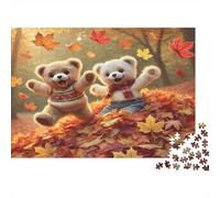 Orso di peluche autunnale Puzzle 1000 Pezzi In puzzle in Cartone Premium, Un Gioco Di Puzzle Per Disintossicazione Digitale, Ideale Per Giochi Di Puzzle Da Viaggio, Serata Giochi 38x26cm/1000pcs