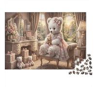 Orso di peluche biancoPuzzle Classico 1000 Pezzi Cartone Riciclato Cammino Vintage Relax Mentale Per Famiglia Anziani, Attività Indoor, Regalo Natale Nonni 38x26cm/1000pcs