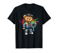 Orso di Peluche Hip Hop Graffiti Streetwear Moda Urbana Maglietta