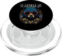 Orso di San Giorgio Utah con occhiali da sole e fiori design PopSockets PopGrip per MagSafe