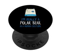 Orso divertente costume di Halloween con orsetto polare PopSockets PopGrip Adesivo