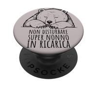 Orso Dormiente - Non Disturbare Super Nonno In Ricarica PopSockets PopGrip Adesivo