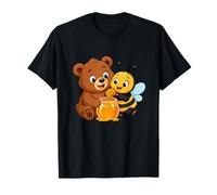 Orso E Bee Condivisione Dolce Miele Pot Scena Maglietta