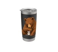 Orso e topo Ratto Amicizia Abbraccio Bicchiere termico in acciaio inox doppia parete