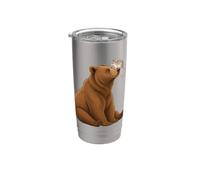 Orso e topo Ratto Amicizia Naso Momento Bicchiere termico in acciaio inox doppia parete