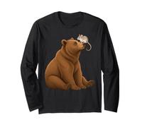 Orso e Topo Ratto Amicizia Naso Momento Maglia a Manica
