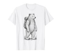 Orso Escursionistico Zaino in Spalla Divertente Foresta Natura Animale Maglietta