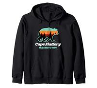 Orso Estivo da Pesca di Cape Flattery Washington Felpa con Cappuccio