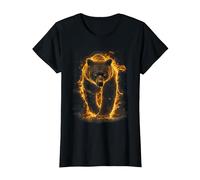 Orso fiammeggiante Fuoco feroce Potere Spirituale degli Maglietta, Donna, Nero, L