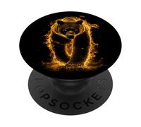 Orso fiammeggiante Fuoco feroce Potere spirituale degli PopSockets PopGrip Adesivo