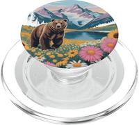 Orso floreale vintage del Parco nazionale delle montagne rocciose PopSockets PopGrip per MagSafe