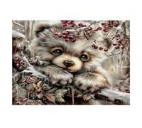 Orso Foresta Inverno 1000pcs Mini Puzzle per Famiglia Difficile | 38 x 26 cm Cartone Decorazione Soggiorno Struttura Durevole Regalo Compleanno Sollievo Ansia