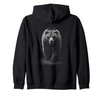 Orso Grizzly Che Cammina avanti nel Buio Felpa con Cappuccio