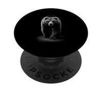 Orso Grizzly che cammina avanti nel buio PopSockets PopGrip Adesivo