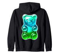Orso Gummy Candy Verde Blu Felpa con Cappuccio