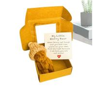 Orso imbottito realizzato a mano, Little Plush Bear in scatola, 3,35 x 1,57 pollici, Soft Cute Pet Buddy with Inspirational Card, Positive Gift Decor for Bedside, Desk, Emotional Reminder