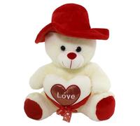 ORSO IN PELUCHE CON CUORE LOVE CAPPELLO PUPAZZO REGALO SAN VALENTINO 35 CM 67921