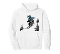 Orso in Pendenza, Sport Invernali Divertenti, Pista da Sci Felpa con Cappuccio