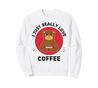 Orso Kawaii I Just Really Love Coffee Lover Felpa