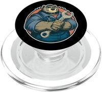 Orso Meccanico Forte Motivo Da Officina Con Chiave Inglese PopSockets PopGrip per MagSafe