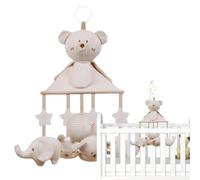 Orso - mobile per culla, mobile musicale | Decorazione per la cameretta del bambino in cotone biologico Mobili per il montaggio della culla di animali | Comodo mobile musicale per culla, giorno