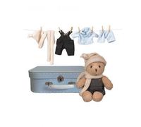 Orso morris con vestiti in valigia