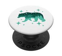 Orso Nella Foresta Con Stelle E Luna Bella Wildlife PopSockets PopGrip Adesivo