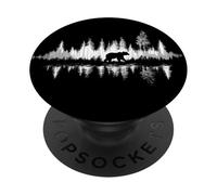 Orso nella foresta delle onde sonore - Wilderness Reflection Art PopSockets PopGrip Adesivo