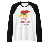Orso Nero di Fort Collins Colorado Rocky Mountains CO Maglia con Maniche Raglan