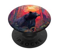 Orso, Nero | Fauna selvatica e all'aperto, Mosaico PopSockets PopGrip Adesivo