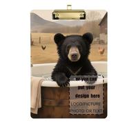 Orso nero nella vasca da bagno personalizzare appunti Bulk trasparente per clip board insegnante Dimensioni 9 x 12