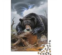 Orso Nero Puzzle Impossible 1000 Pezzi Tornado Lightning Decorazione Per La Casa. Rilassamento E Intelligence Per Adulti E Ragazzi Da 14 Anni 1000pcs (75x50cm)
