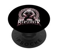 Orso norvegese selvaggio vichingo berserker pronto per la battaglia nordica PopSockets PopGrip Adesivo