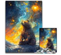 Orso Notte Stellata 1000 Pezzi Puzzle Difficili per Adulti Divertimento a Casa Attività Regalo di Compleanno Regali di Viaggio 1000 PZ (38x26cm)