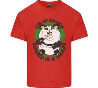 Orso Panda Divertente Sovrappeso Grasso Umorismo Uomo Cotone T-Shirt