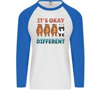Orso Panda Lgbt It's Okay To Be Diverso Uomo L/S Baseball T-Shirt