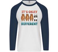 Orso Panda Lgbt It's Okay To Be Diverso Uomo L/S Baseball T-Shirt
