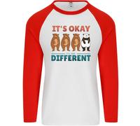 Orso Panda Lgbt It's Okay To Be Diverso Uomo L/S Baseball T-Shirt