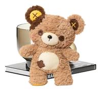 Orso Peluche 35 cm Morbido Animale Giocattolo con Occhi a Bottone e Toppa