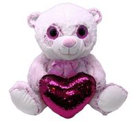Orso Peluche 45cm Cuore Paillettes Color Pastello Bambini Adulti