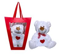 Orso Peluche 35cm con Lettera Bianco San Valentino