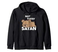 Orso Pigro Orsetto Dolce Orso Bruno Not Today Satan Felpa con Cappuccio