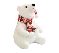 Orso Pile Peluche Compagno Orso Polar con Sciarpa - Carino giocattolo di Natale per donne e ragazze, divano, comodino, soggiorno, camera da letto, asilo, casa, vacanze