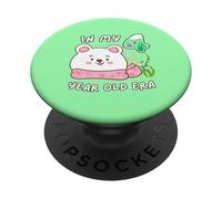 Orso polare 4° compleanno nella mia era di 4 anni simpatico animale divertente PopSockets PopGrip Adesivo