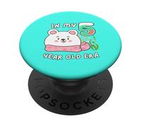 Orso polare 5° compleanno nella mia era di 5 anni animale carino PopSockets PopGrip Adesivo