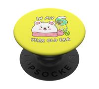 Orso polare 6° compleanno nella mia era di 6 anni animale carino PopSockets PopGrip Adesivo