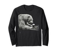Orso Polare Bere Birra Divertente Orso Meme Maglia a Manica