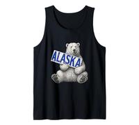 Orso Polare Che Tiene l'Alaska Segno Vintage Amante dell'Alaska Canotta
