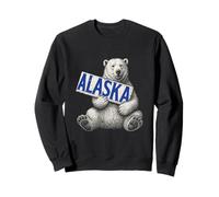 Orso Polare Che Tiene l'Alaska Segno Vintage Amante dell'Alaska Felpa
