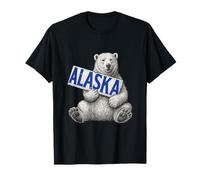 Orso Polare Che Tiene l'Alaska Segno Vintage Amante dell'Alaska Maglietta